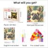 DIY Latch Hook Pillow Kits for Adults Cartoon French Bulldog in Flowers Printed Pillowcase Crochet Yarns Hooking Handmade Pillow Cover Cushion for Home Sofa Decoration 17x17inch-11 view 2