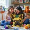DIY Latch Hook Pillow Kits for Adults Cartoon French Bulldog in Flowers Printed Pillowcase Crochet Yarns Hooking Handmade Pillow Cover Cushion for Home Sofa Decoration 17x17inch-11 view 4