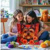 DIY Latch Hook Pillow Kits for Adults Yorkshire Terrier Dog in Flowers Printed Pillowcase Crochet Yarns Hooking Handmade Pillow Cover Cushion for Home Sofa Decoration 17x17inch-7 view 4