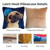 DIY Latch Hook Pillow Kits for Adults Pug Dog with Night Moon Printed Pillowcase Crochet Yarns Hooking Handmade Pillow Cover Cushion for Home Sofa Decoration 17x17inch-3 view 3