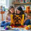 DIY Latch Hook Pillow Kits for Adults Yorkshire Terrier Dog in Flowers Printed Pillowcase Crochet Yarns Hooking Handmade Pillow Cover Cushion for Home Sofa Decoration 17x17inch-8 view 4