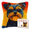 DIY Latch Hook Pillow Kits for Adults Cute Yorkshire Terrier Dog Printed Pillowcase Crochet Yarns Hooking Handmade Pillow Cover Cushion for Home Sofa Decoration 17x17inch-5 view 1