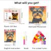 DIY Latch Hook Pillow Kits for Adults Cute Yorkshire Terrier Dog Printed Pillowcase Crochet Yarns Hooking Handmade Pillow Cover Cushion for Home Sofa Decoration 17x17inch-5 view 2