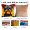 DIY Latch Hook Pillow Kits for Adults Cute Yorkshire Terrier Dog Printed Pillowcase Crochet Yarns Hooking Handmade Pillow Cover Cushion for Home Sofa Decoration 17x17inch-5 view 3