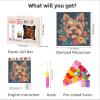 DIY Latch Hook Pillow Kits for Adults Yorkshire Terrier Dog in Flowers Printed Pillowcase Crochet Yarns Hooking Handmade Pillow Cover Cushion for Home Sofa Decoration 17x17inch-5 view 2