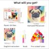 DIY Latch Hook Pillow Kits for Adults Pug Dog with Rainbow Background Printed Pillowcase Crochet Yarns Hooking Handmade Pillow Cover Cushion for Home Sofa Decoration 17x17inch-4 view 2