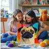 DIY Latch Hook Pillow Kits for Adults Pug Dog with Rainbow Background Printed Pillowcase Crochet Yarns Hooking Handmade Pillow Cover Cushion for Home Sofa Decoration 17x17inch-4 view 4