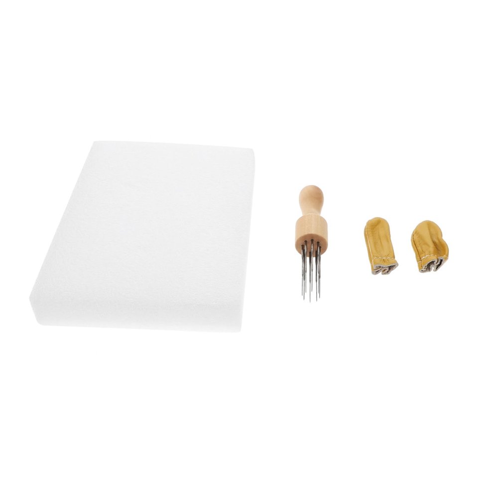 VILLFUL Needle Felting Tool Kit with Wooden Handle DIY Embroidery Needles for Wool Felting Crafts Safe Use with Finger Cots Great for Beginners and Experienced