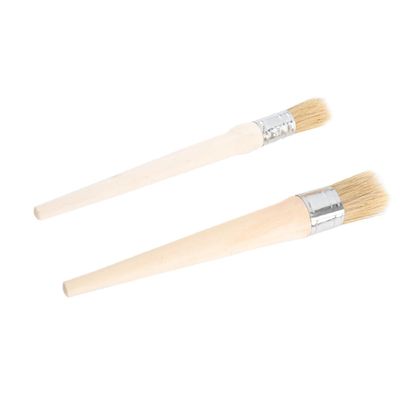 Anneome 2pcs Long Handle Round Paint Brush for Home Decor Folk Art Bristle Wall Paint Restoration Precision
