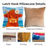 DIY Latch Hook Pillow Kits for Adults Cute Orange Baby Highland Cow Printed Pillowcase Crochet Yarns Hooking Handmade Pillow Cover Cushion for Home Sofa Decoration 17x17inch-114 view 3