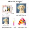 DIY Latch Hook Pillow Kits for Adults Cartoon Labrador Dog Printed Pillowcase Crochet Yarns Hooking Handmade Pillow Cover Cushion for Home Sofa Decoration 17x17inch-19 view 2