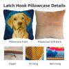 DIY Latch Hook Pillow Kits for Adults Cartoon Labrador Dog Printed Pillowcase Crochet Yarns Hooking Handmade Pillow Cover Cushion for Home Sofa Decoration 17x17inch-19 view 3