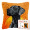 DIY Latch Hook Pillow Kits for Adults Great Dane Dog with Sunset Printed Pillowcase Crochet Yarns Hooking Handmade Pillow Cover Cushion for Home Sofa Decoration 17x17inch-2 view 1