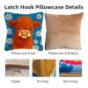 DIY Latch Hook Pillow Kits for Adults Cute Orange Baby Highland Cow Night Moon Printed Pillowcase Crochet Yarns Hooking Handmade Pillow Cover Cushion for Home Sofa Decoration 17x17inch-43 view 3