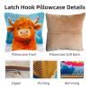 DIY Latch Hook Pillow Kits for Adults Cute Orange Baby Highland Cow Printed Pillowcase Crochet Yarns Hooking Handmade Pillow Cover Cushion for Home Sofa Decoration 17x17inch-136 view 3