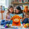 DIY Latch Hook Pillow Kits for Adults Cute Orange Baby Highland Cow Printed Pillowcase Crochet Yarns Hooking Handmade Pillow Cover Cushion for Home Sofa Decoration 17x17inch-136 view 4