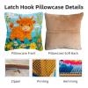 DIY Latch Hook Pillow Kits for Adults Cute Orange Baby Highland Cow Printed Pillowcase Crochet Yarns Hooking Handmade Pillow Cover Cushion for Home Sofa Decoration 17x17inch-107 view 3