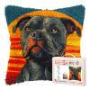 DIY Latch Hook Pillow Kits for Adults Cartoon Pitbull Dog with Sunset Printed Pillowcase Crochet Yarns Hooking Handmade Pillow Cover Cushion for Home Sofa Decoration 17x17inch-6 view 1