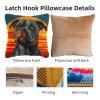 DIY Latch Hook Pillow Kits for Adults Cartoon Pitbull Dog with Sunset Printed Pillowcase Crochet Yarns Hooking Handmade Pillow Cover Cushion for Home Sofa Decoration 17x17inch-6 view 3