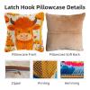DIY Latch Hook Pillow Kits for Adults Cute Orange Baby Highland Cow Printed Pillowcase Crochet Yarns Hooking Handmade Pillow Cover Cushion for Home Sofa Decoration 17x17inch-79 view 3