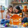 DIY Latch Hook Pillow Kits for Adults Cute Orange Baby Highland Cow Printed Pillowcase Crochet Yarns Hooking Handmade Pillow Cover Cushion for Home Sofa Decoration 17x17inch-79 view 4