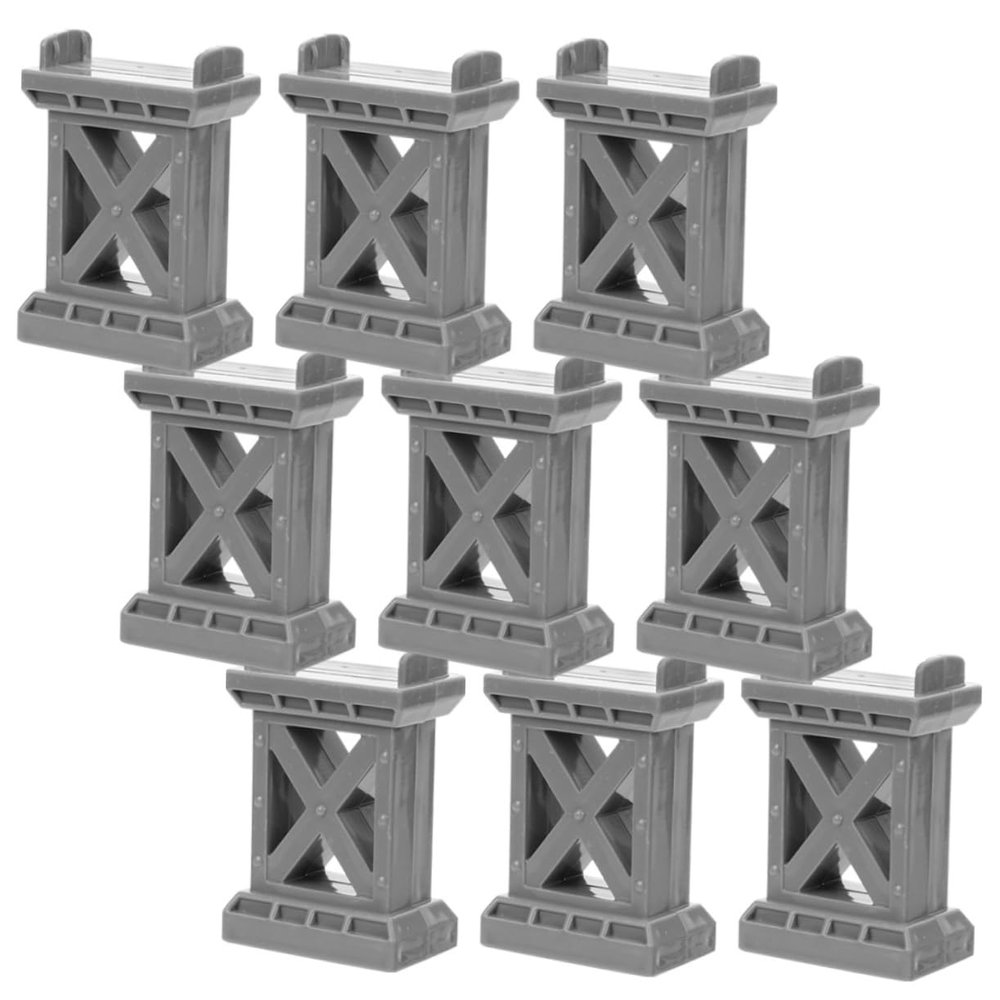 HOOTNEE 9pcs Sturdy Train Bridge Supports for Ho Scale Train Toy Tracks Bridge Risers