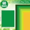 60 Sheet 8.5 x 11 Inch St. Patrick's Day Colored Card Stock Paper Thick Paper Cards Green Yellow Scrapbook Papers for Prints DIY Arts Crafts School Office Home Supplies, 65lb view 2