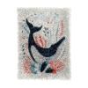 Vector Illustration of Abstract Blue Whale DIY Latch Hook Rug Kits Crochet Yarn Printed Match Embroidery Needlework Carpet Cover Hook and Latch Kit Tapestry Christmas Floor Decoration 38x52cm(1) view 1