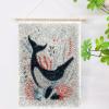 Vector Illustration of Abstract Blue Whale DIY Latch Hook Rug Kits Crochet Yarn Printed Match Embroidery Needlework Carpet Cover Hook and Latch Kit Tapestry Christmas Floor Decoration 38x52cm(1) view 2