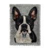 Cute Boston Terrier Portrait DIY Latch Hook Rug Kits Crochet Yarn Printed Match Embroidery Needlework Carpet Cover Hook and Latch Kit Tapestry Merry Christmas Floor Decor 38x52cm(7) view 1