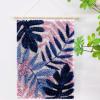 Tropical Leaves Latch Hook Rug Kits Crochet Yarn Printed Match Embroidery Needlework Carpet Cover DIY Hook and Latch Kit Tapestry Christmas Floor Decoration 40x60cm(3) view 2