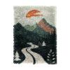 Landscape of Winding Road Mountain Sunset DIY Latch Hook Rug Kits Crochet Yarn Printed Match Embroidery Needlework Carpet Cover Hook and Latch Kit Tapestry Christmas Floor Decor 38x52cm(4) view 1