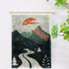 Landscape of Winding Road Mountain Sunset DIY Latch Hook Rug Kits Crochet Yarn Printed Match Embroidery Needlework Carpet Cover Hook and Latch Kit Tapestry Christmas Floor Decor 38x52cm(4) view 2