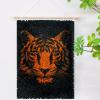Flat Vector Illustration Face of Tiger Latch Hook Rug Kits Crochet Yarn Printed Match Embroidery Needlework Carpet Cover DIY Hook and Latch Kit Tapestry Christmas Floor Decoration 40x60cm(1) view 2