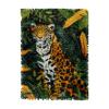 Vector Illustration of Leopard in Trees DIY Latch Hook Rug Kits Crochet Yarn Printed Match Embroidery Needlework Carpet Cover Hook and Latch Kit Tapestry Merry Christmas Floor Decor 38x52cm(1) view 1