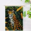 Vector Illustration of Leopard in Trees DIY Latch Hook Rug Kits Crochet Yarn Printed Match Embroidery Needlework Carpet Cover Hook and Latch Kit Tapestry Merry Christmas Floor Decor 38x52cm(1) view 2