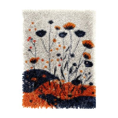 Abstract Flowers and Plant DIY Latch Hook Rug Kits Crochet Yarn Printed Match Embroidery Needlework Carpet Cover Hook and Latch Kit Tapestry Christmas Floor Decoration 38x52cm(14)