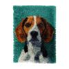 Flat Vector Art Beagle Dog DIY Latch Hook Rug Kits Crochet Yarn Printed Match Embroidery Needlework Carpet Cover Hook and Latch Kit Tapestry Merry Christmas Floor Decor 40x60cm(13) view 1