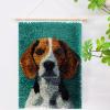 Flat Vector Art Beagle Dog DIY Latch Hook Rug Kits Crochet Yarn Printed Match Embroidery Needlework Carpet Cover Hook and Latch Kit Tapestry Merry Christmas Floor Decor 40x60cm(13) view 2