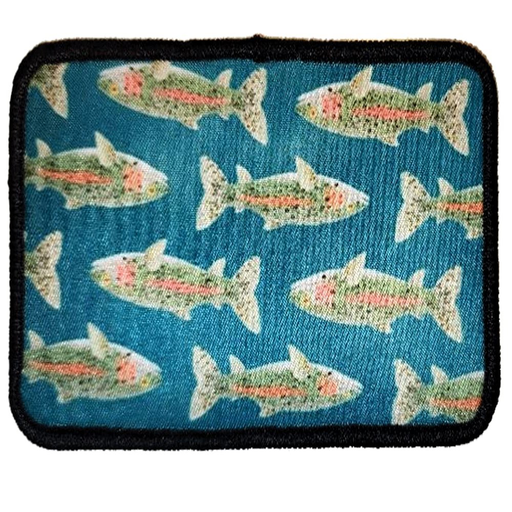 ThatsRad Fishing Sew On Patch Hunting Duck Fly Fisherman Deer Outdoors (Rainbow School)