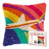 DIY Latch Hook Pillow Kits for Adults Rainbow Aircraft in Navigation Printed Pillowcase Crochet Yarns Hooking Handmade Pillow Cover Cushion for Home Sofa Decoration 17x17inch-1 view 1