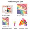 DIY Latch Hook Pillow Kits for Adults Rainbow Aircraft in Navigation Printed Pillowcase Crochet Yarns Hooking Handmade Pillow Cover Cushion for Home Sofa Decoration 17x17inch-1 view 2