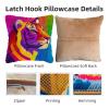 DIY Latch Hook Pillow Kits for Adults Rainbow Tiger Graphic Printed Pillowcase Crochet Yarns Hooking Handmade Pillow Cover Cushion for Home Sofa Decoration 17x17inch-1 view 3