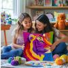 DIY Latch Hook Pillow Kits for Adults Rainbow Tiger Graphic Printed Pillowcase Crochet Yarns Hooking Handmade Pillow Cover Cushion for Home Sofa Decoration 17x17inch-1 view 4