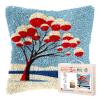DIY Latch Hook Pillow Kits for Adults Winter Snow Lake Tree Printed Pillowcase Crochet Yarns Hooking Handmade Pillow Cover Cushion for Home Sofa Decoration 17x17inch-6 view 1