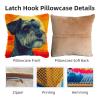 DIY Latch Hook Pillow Kits for Adults Schnauzer Dog with Sunset Printed Pillowcase Crochet Yarns Hooking Handmade Pillow Cover Cushion for Home Sofa Decoration 17x17inch-4 view 3