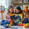 DIY Latch Hook Pillow Kits for Adults Schnauzer Dog with Sunset Printed Pillowcase Crochet Yarns Hooking Handmade Pillow Cover Cushion for Home Sofa Decoration 17x17inch-4 view 4