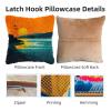DIY Latch Hook Pillow Kits for Adults Beach Seaside and Sunset Scene Printed Pillowcase Crochet Yarns Hooking Handmade Pillow Cover Cushion for Home Sofa Decoration 17x17inch-10 view 3