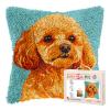 DIY Latch Hook Pillow Kits for Adults Cute Poodle Dog Printed Pillowcase Crochet Yarns Hooking Handmade Pillow Cover Cushion for Home Sofa Decoration 17x17inch-2 view 1