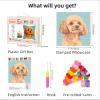 DIY Latch Hook Pillow Kits for Adults Cute Poodle Dog Printed Pillowcase Crochet Yarns Hooking Handmade Pillow Cover Cushion for Home Sofa Decoration 17x17inch-2 view 2